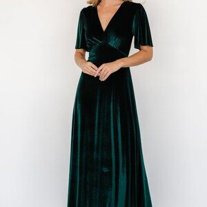 Baltic Born Vivian Velvet Maxi Dress | Emerald Size S